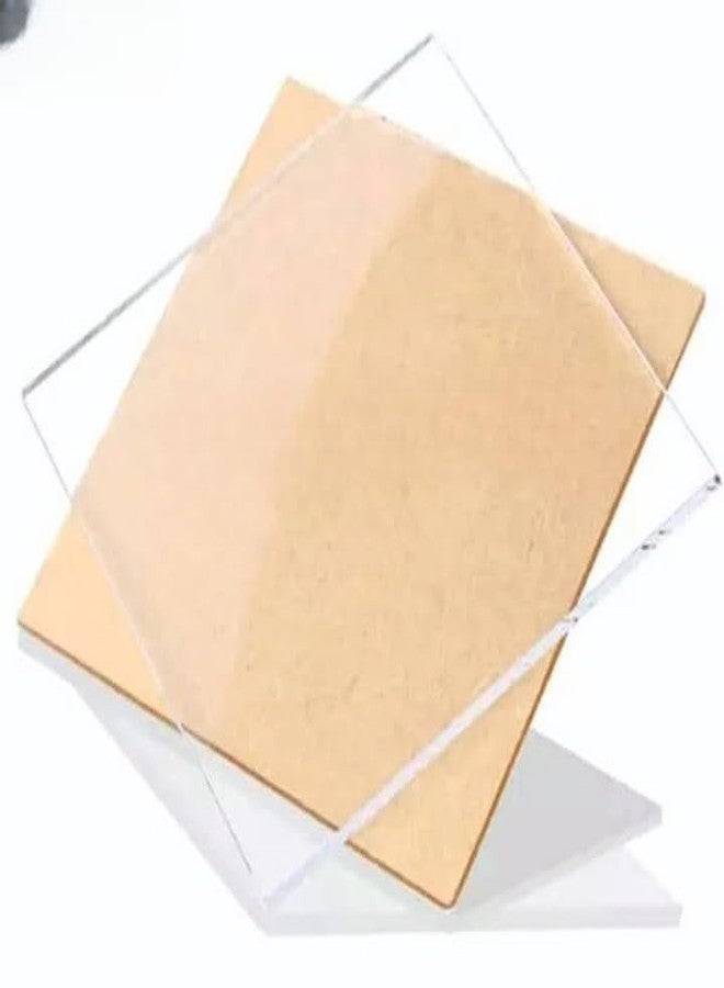 NEILL® High Gloss Acrylic Square Sheet 3mm Transparent (Pack of 1pcs) Use for Glass Painting, DIY Projects, Educational Projects Size:- (3mm, 12x12,) Transparent - Image 1